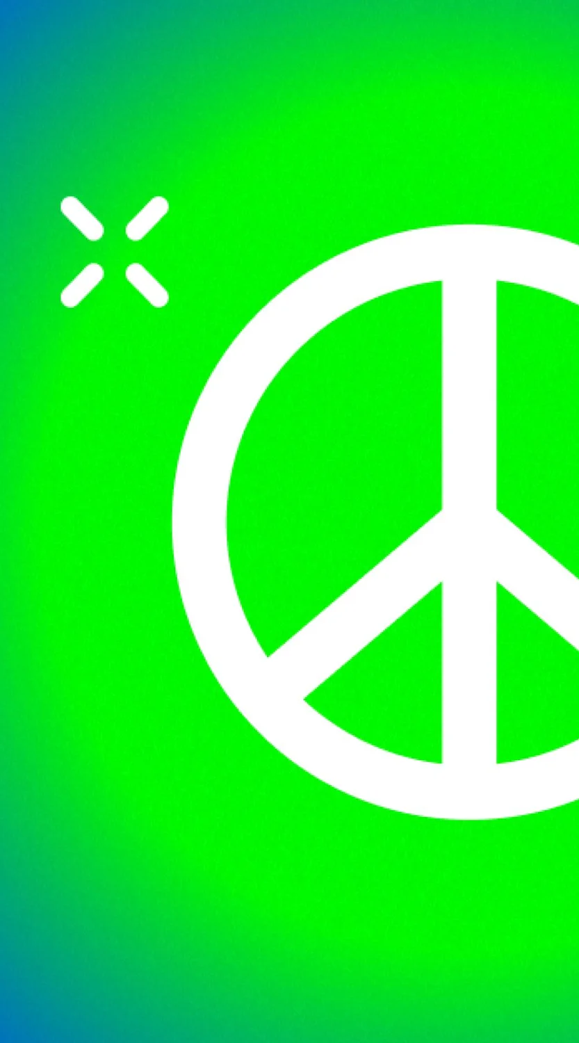 Colorful peace symbol with a PAX symbol