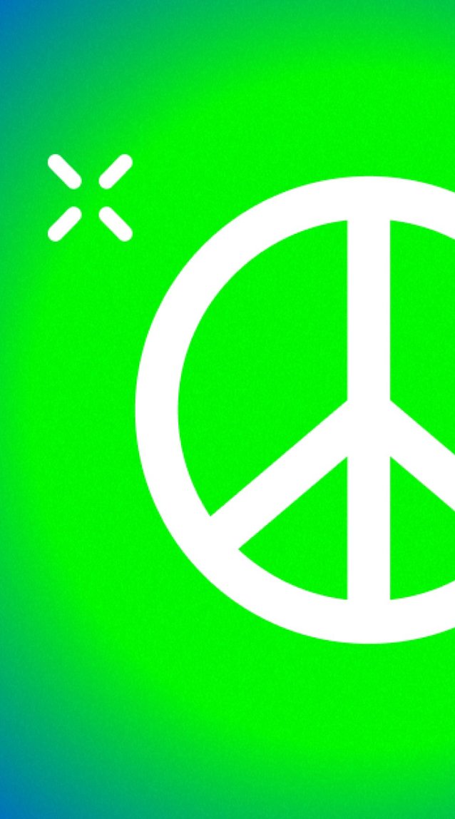 Colorful peace symbol with a PAX symbol