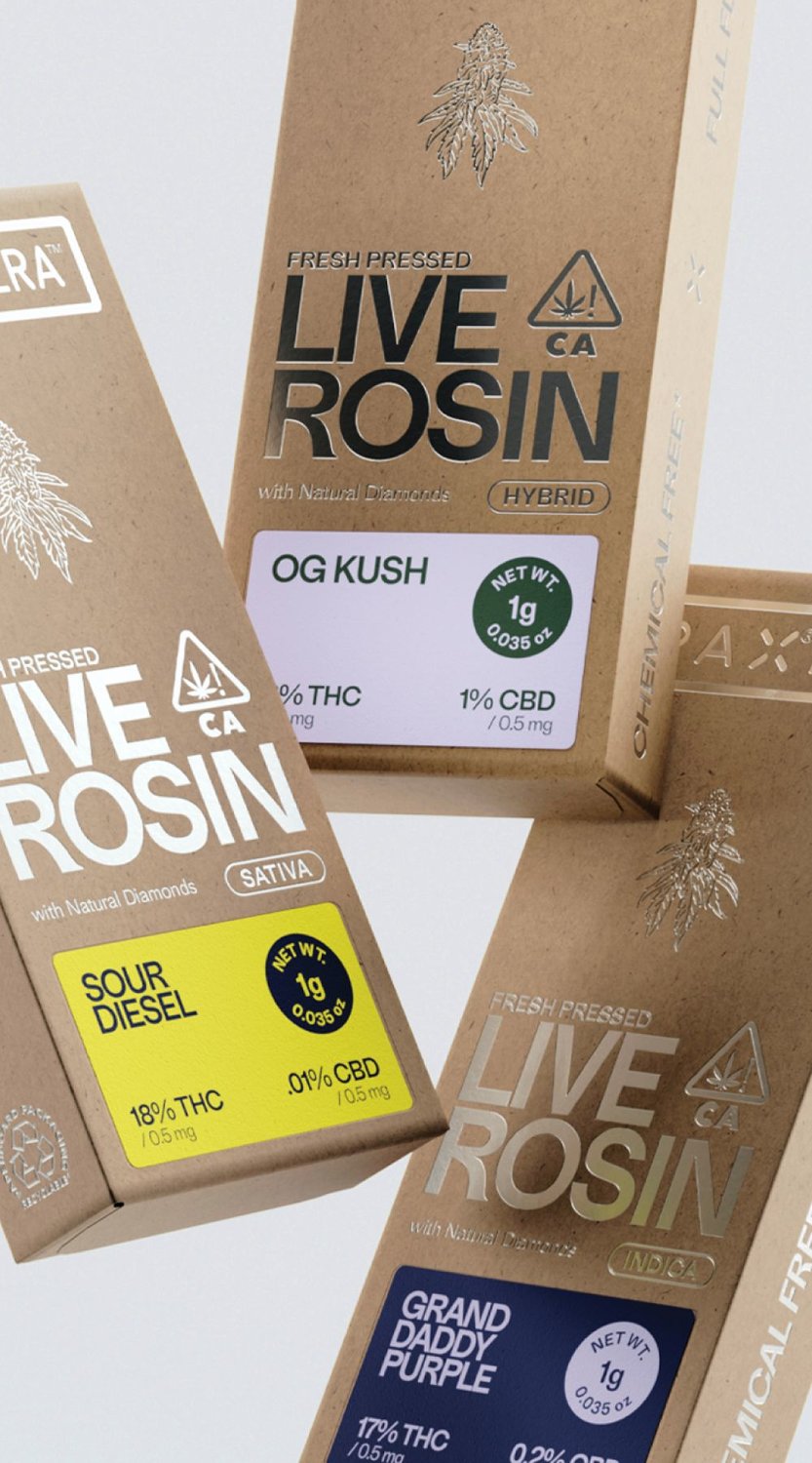Pax fresh pressed live rosin packaging