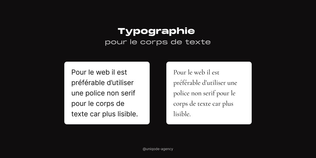 différence entre le serif et sans serif pour le corps du texte sur un site web