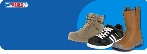 Promotiebanner van de weekdeal 10% korting op veiligheidsschoenen
