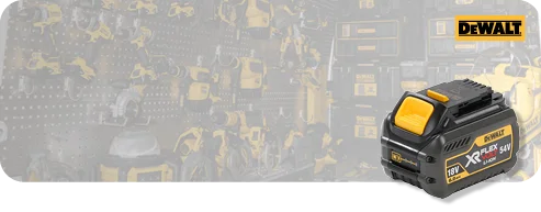 Toolstation promotiebanner voor DeWALT 54v gratis accu