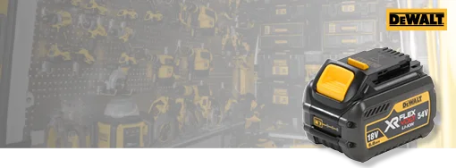Toolstation promotiebanner voor DeWALT 54v gratis accu