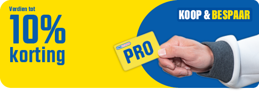 Promotiebanner met Koop & bespaar: Tot 10% korting