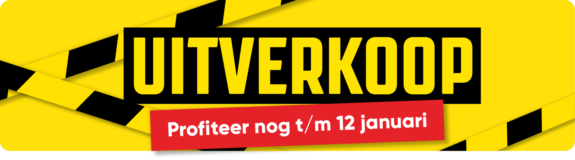 Uitverkoop banner: tot wel 50% korting op geselecteerde producten