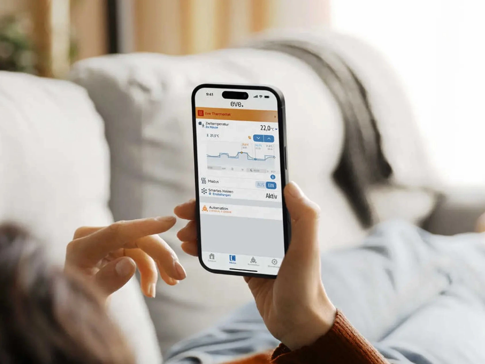 eve Smartphone-App für Smart Home Heizung