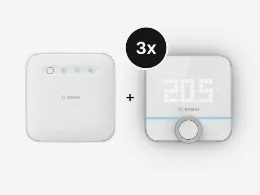 Bosch Smart Home Starter Set Heiztherme & Fußbodenheizung II mit 3 Raumthermostaten 230 V