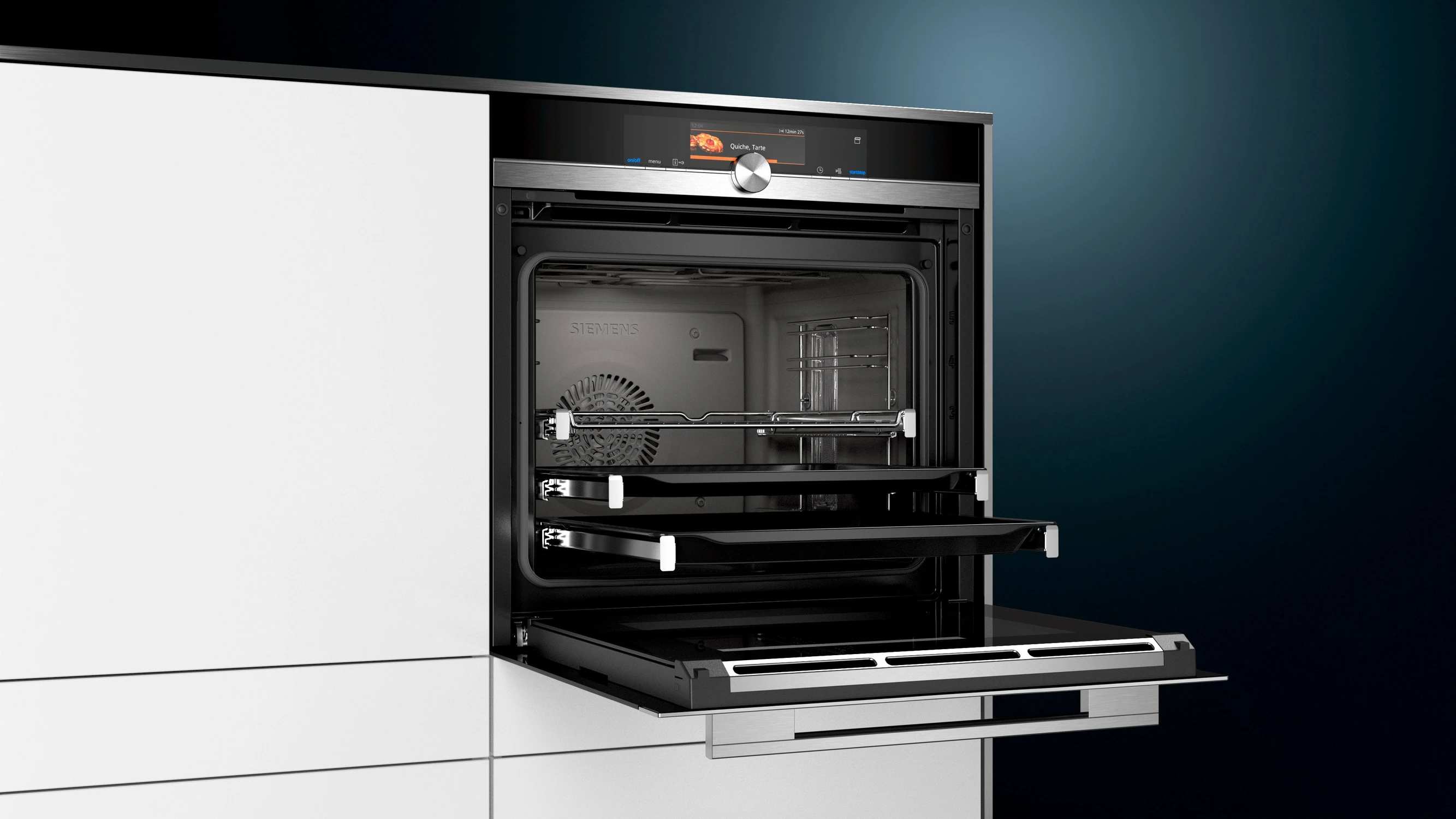 Siemens smarter Backofen mit 4D-Heißluft