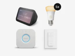 Philips Hue White Ambiance E27 1100lm 5er Starter-Set + Amazon Echo Show 5 (3. Gen)