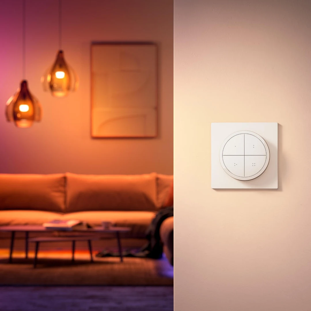 Philips Hue Tap Dial Schalter an Wand installiert