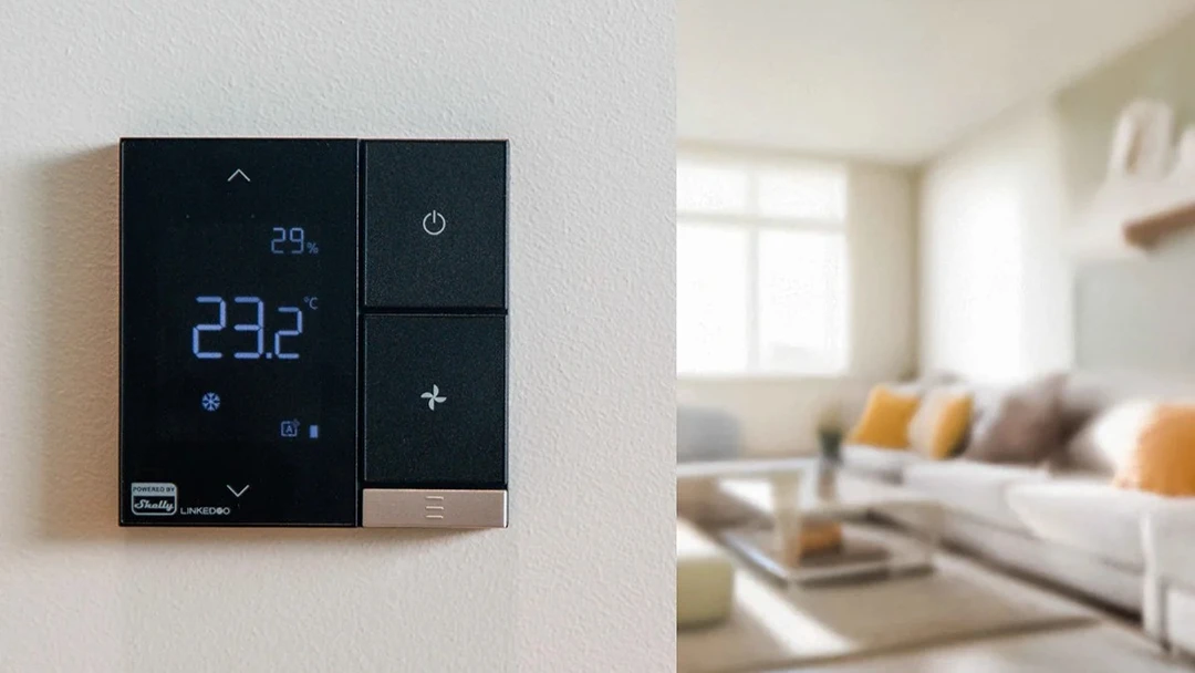 LinkedGo Smart HVAC Thermostat an der Wand