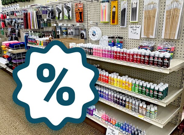 Promotions showing aisle of craft supplies