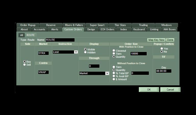 Lightspeed Trader customization window