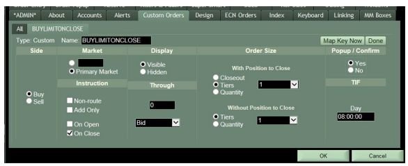 Lightspeed Trader customization window