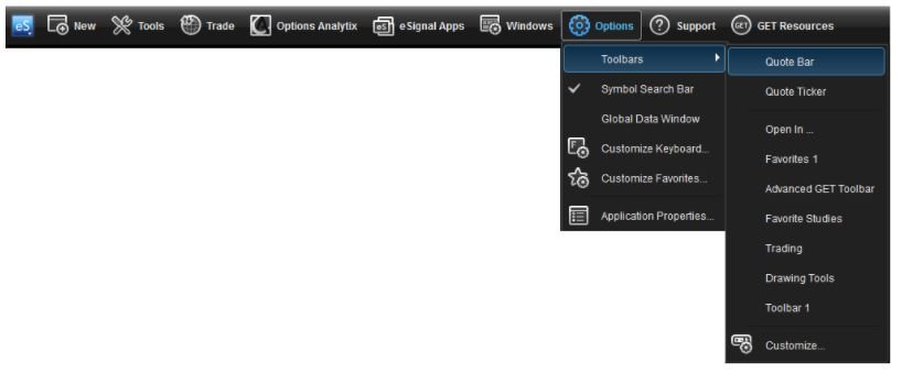 Screenshot of the eSignal tool on Lightspeed Trader trading platform