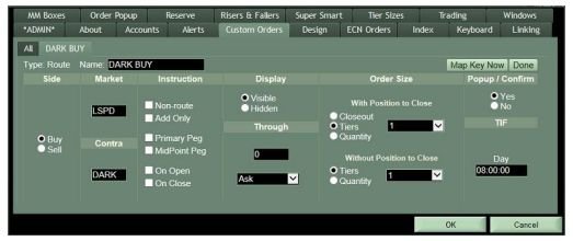 Lightspeed Trader customization window