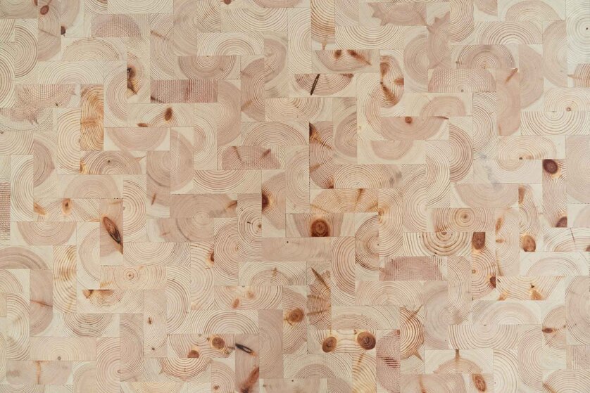 Hjælmø end-grain flooring at Hørkær Have
