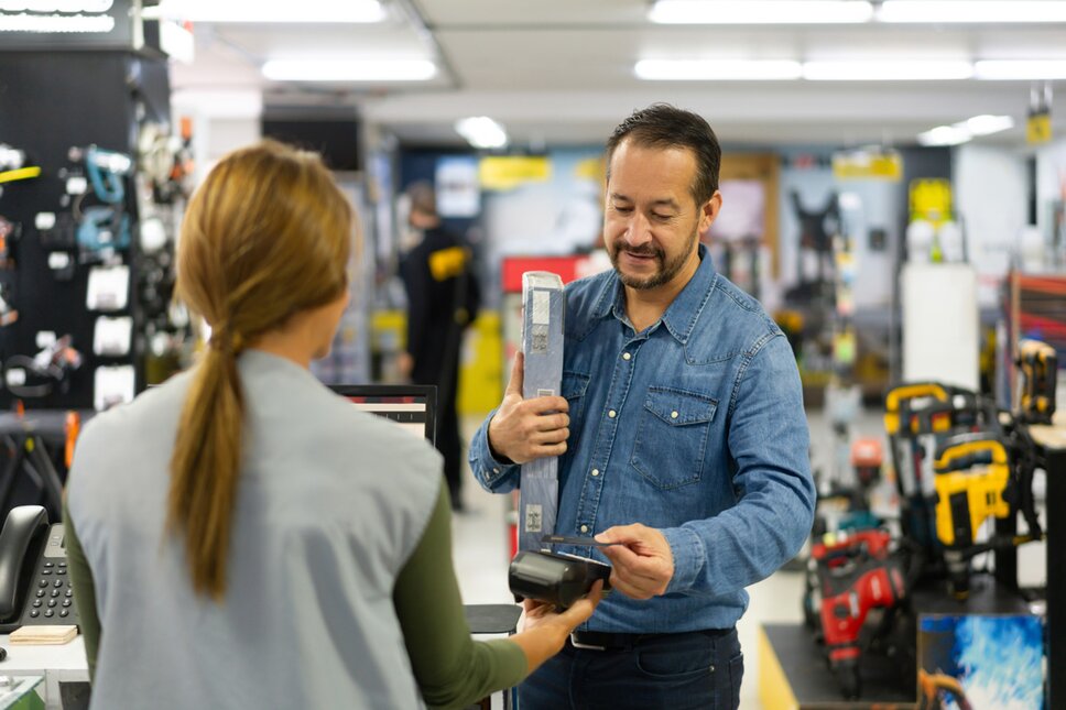 shopper at checkout