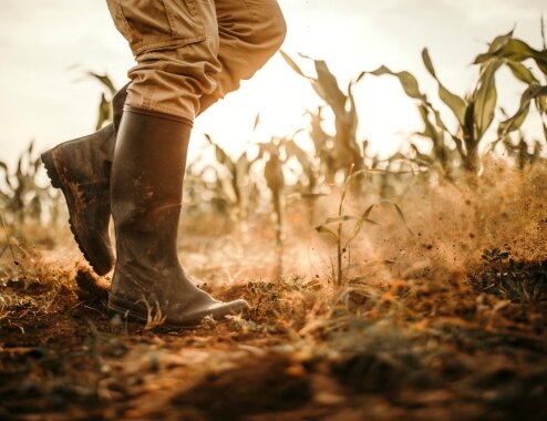 Boots on ground walking on dirt