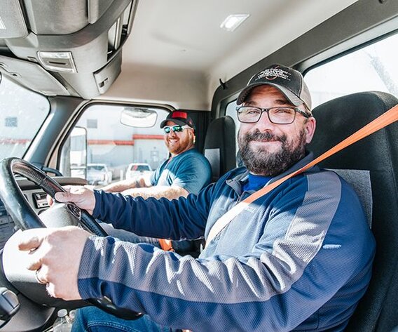 smiling truck drivers