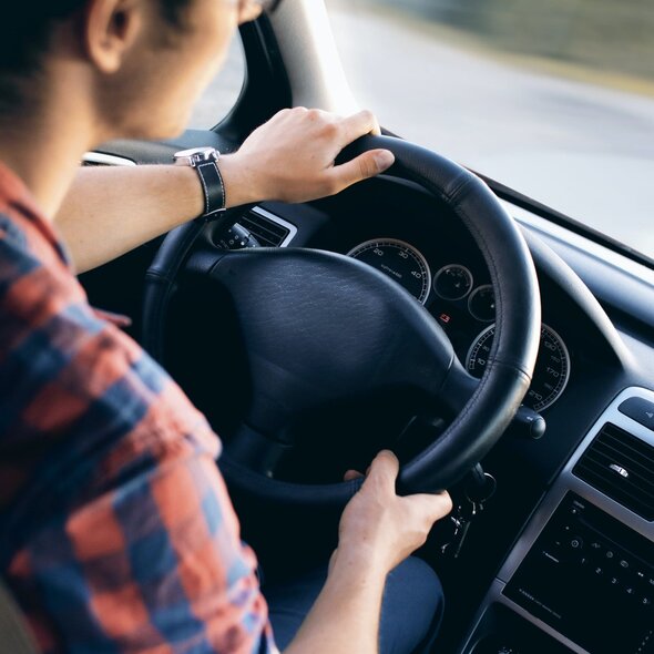 Man renting a car