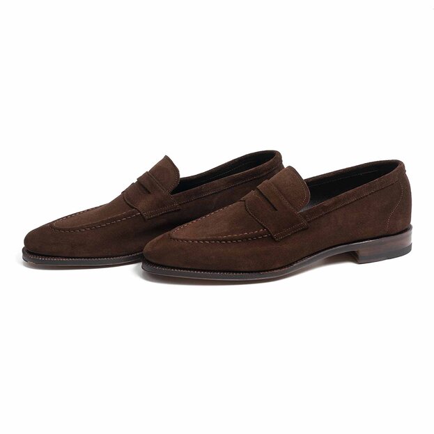 Brown Suede Unlined Penny Loafers