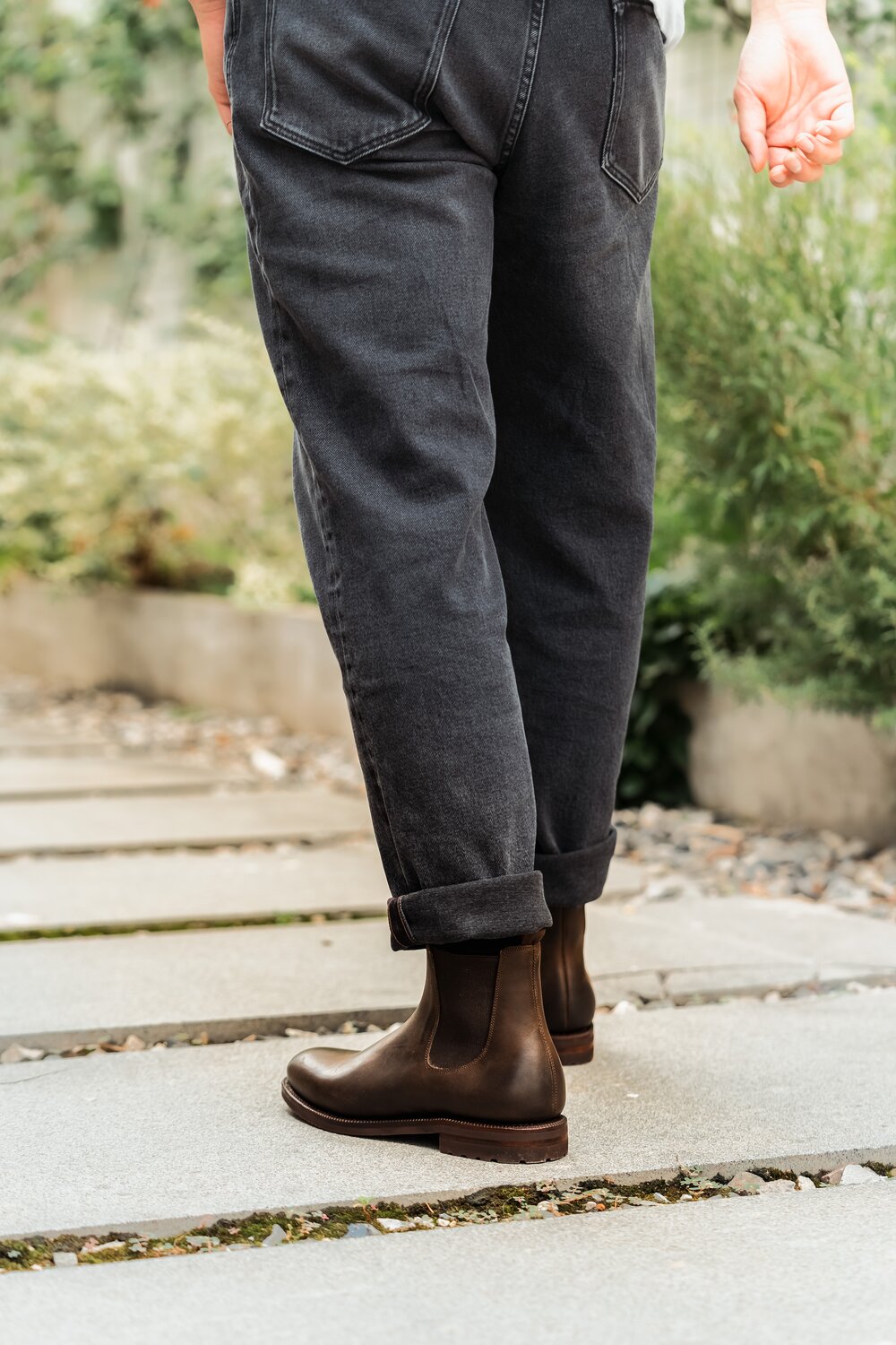 Brown Waxy Calf Wholecut Chelsea Boot