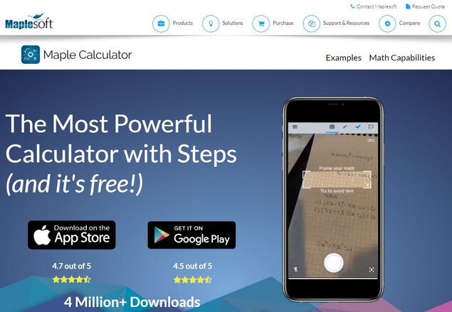 Maple Calculator - homepage - get the app