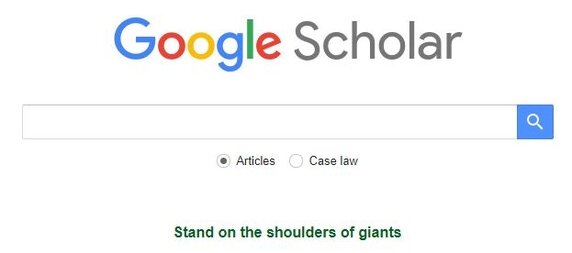 Google Scholar search page