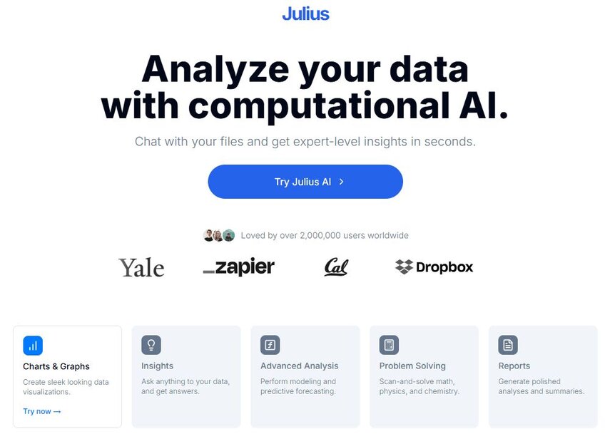 Julius AI - an advanced AI data scientist, ready to help with your marketing content research, audience analysis, progress reports, and more.