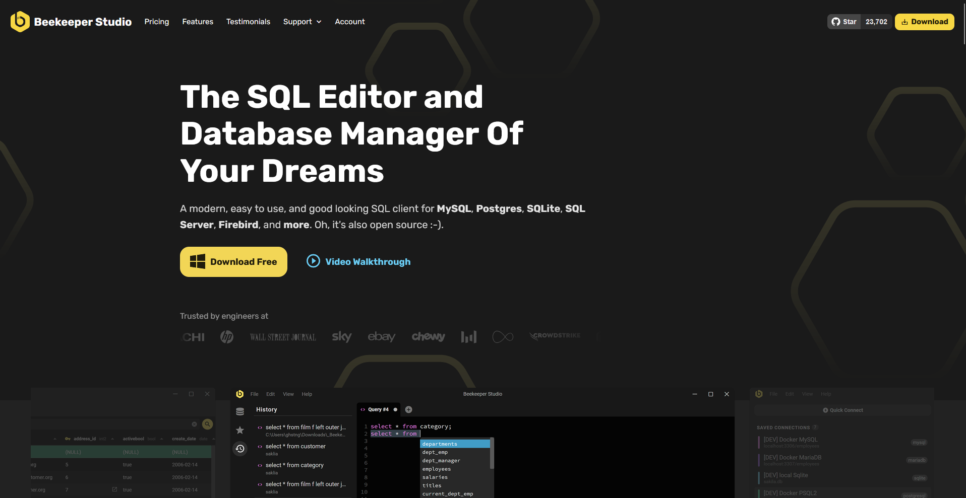 Beekeeper Studio homepage