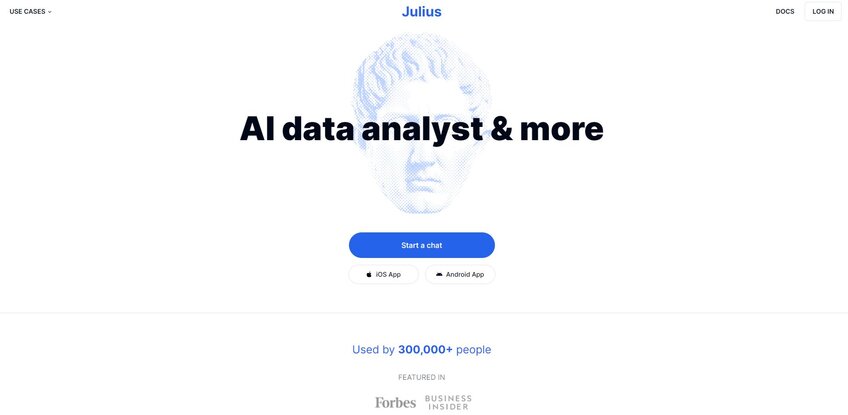 Julius AI webpage