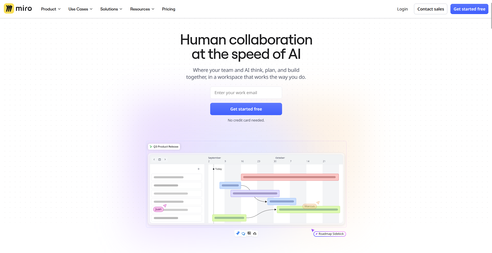 Miro homepage