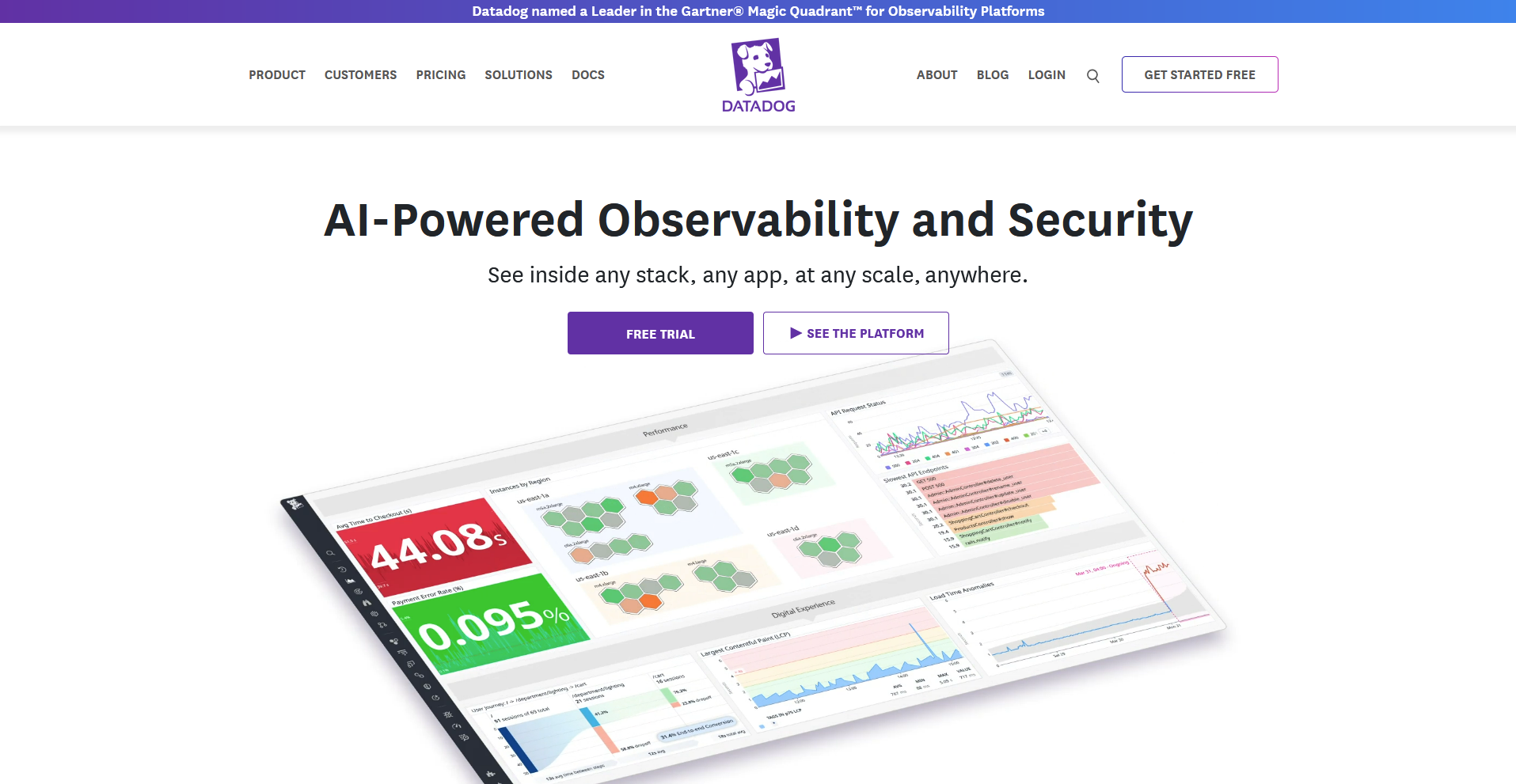 Datadog homepage