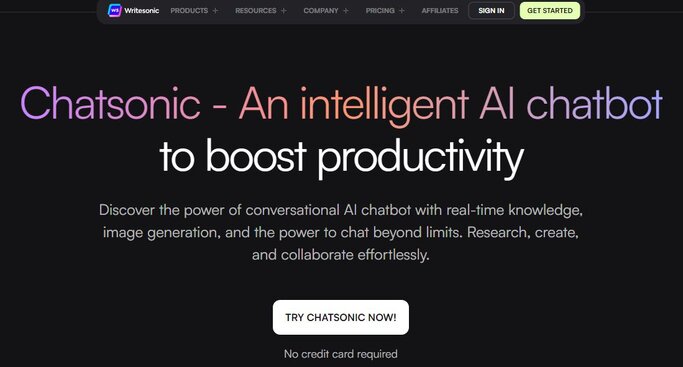 Chatsonic AI homepage