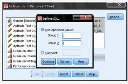 Independent Samples T Test - Defining Groups