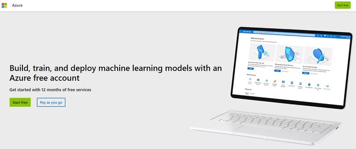 Microsoft Azure Machine Learning homepage