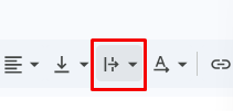 Google Sheets text wrapping icon