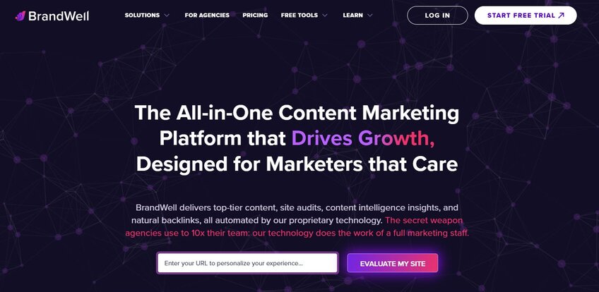 BrandWell is an AI content marketing platform that is much more than a one-off or single-feature AI tool. It can do site audits, generate intelligent insights, create optimized content, insert backlinks, and a whole lot more. 