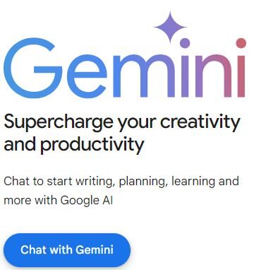 Google Gemini homepage