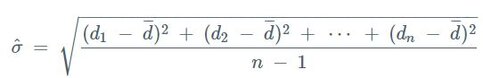 Paired T-Test Sample Standard Deviation Formula