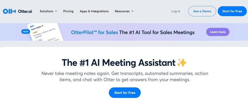 Otter is an AI tool designed to capture and organize notes. This makes it ideal for recording interviews, team meetings, or webinars.