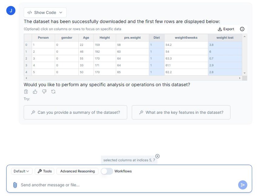 Preview of cleaned dataset in Julius