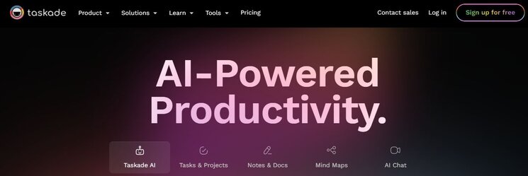 Taskade AI homepage