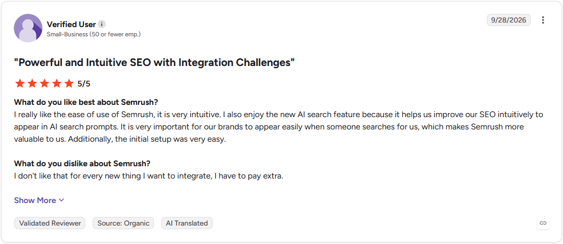 Review by Verified User on G2