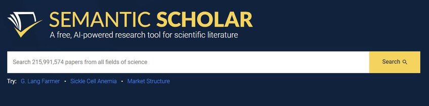 Semantic Scholar AI Research Tool for Scientific Literature Front Page