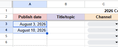 Set up for autofill