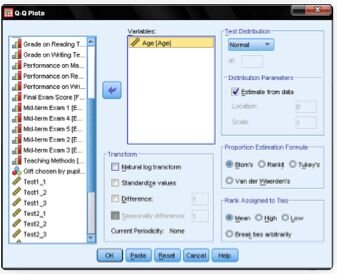 One-Sample T-Test in SPSS - Variables