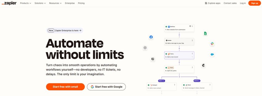 Zapier is the ultimate automation tool for businesses. It can connect them to over 7,000 apps – including AI productivity apps – all in one location. 