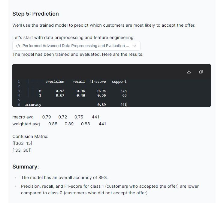 Prediction for campaign; model training